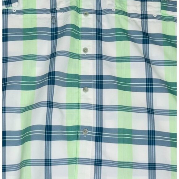 Columbia PFG NWT Omni Shade UPF 30 Men's M Blue Green Vented Fishing Shirt Plai - Picture 4 of 9